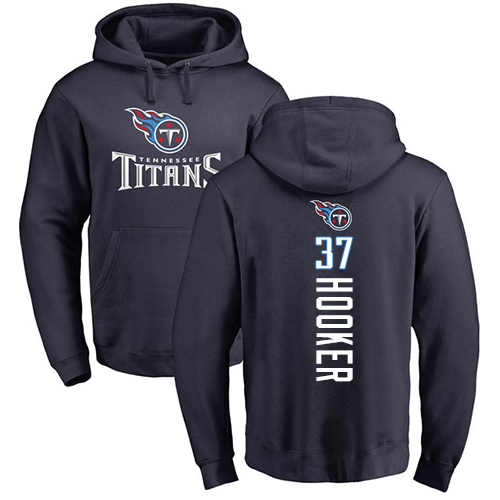 Tennessee Titans Men Navy Blue Amani Hooker Backer NFL Football #37 Pullover Hoodie Sweatshirts->nfl t-shirts->Sports Accessory